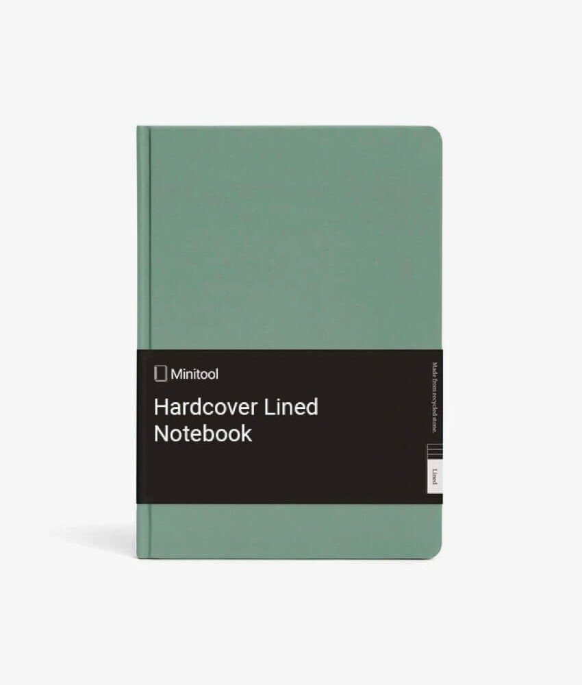 Green Hardcover Lined Notebook