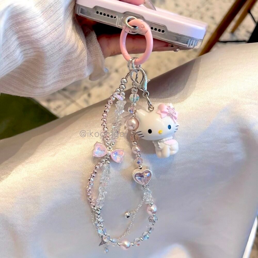 Miss Kitty Bow Crystal Sweet Phone Charm