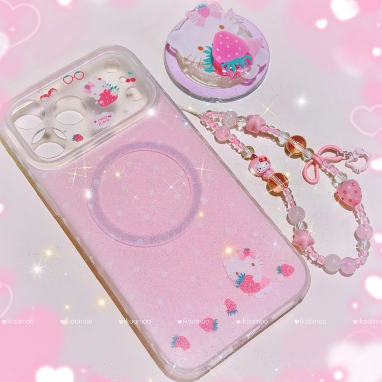 Kitty Strawberry Garden Pink MagSafe Phone Case