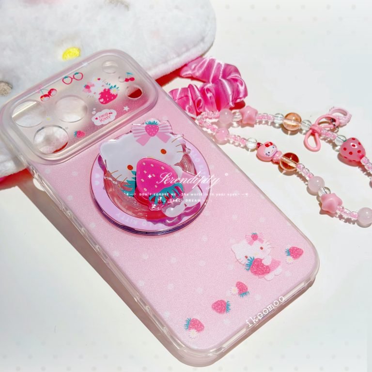 Kitty Strawberry Garden Pink MagSafe Phone Case