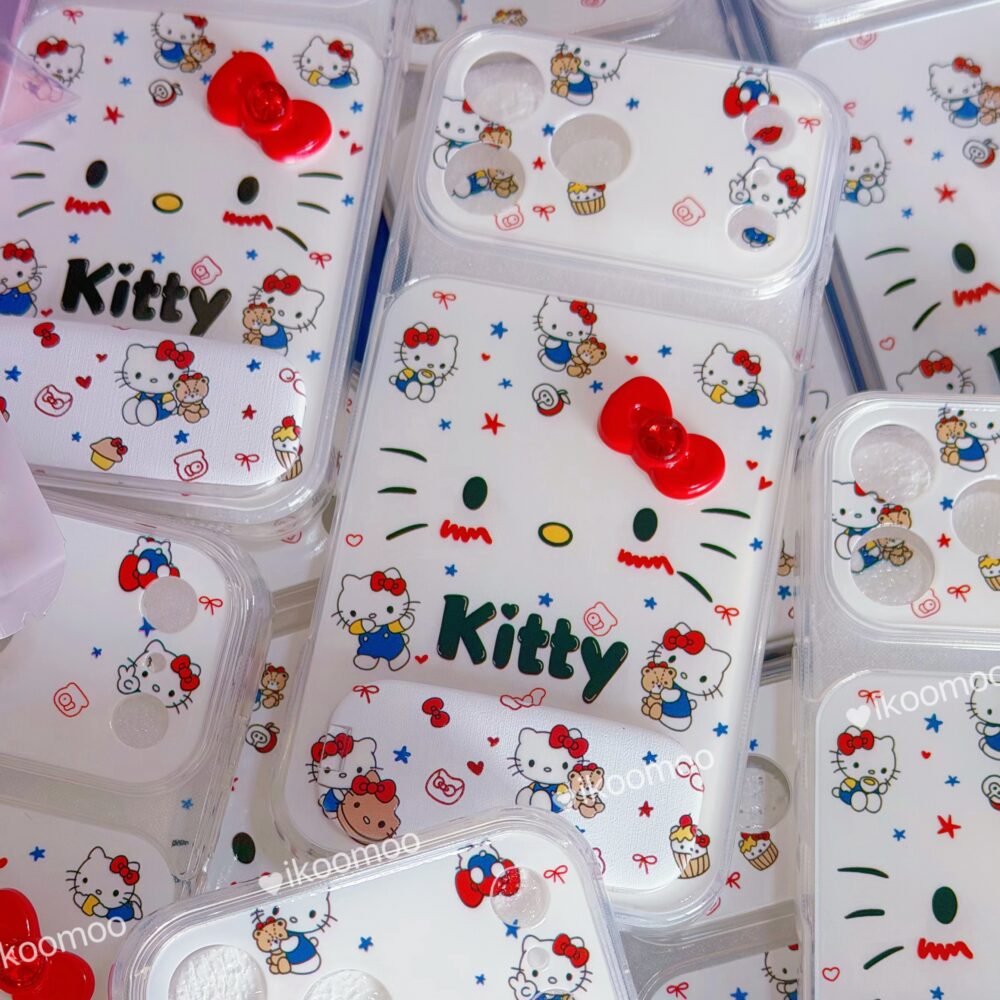 Cute Kitty Bow Protective Cover & Makeup Mirror Stand