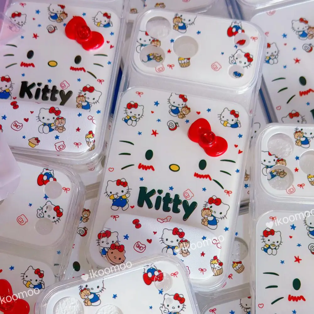 Cute Kitty Bow Protective Cover & Makeup Mirror Stand