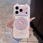Fairy Lavender Kitty Shell Glitter MagSafe Case with Holder