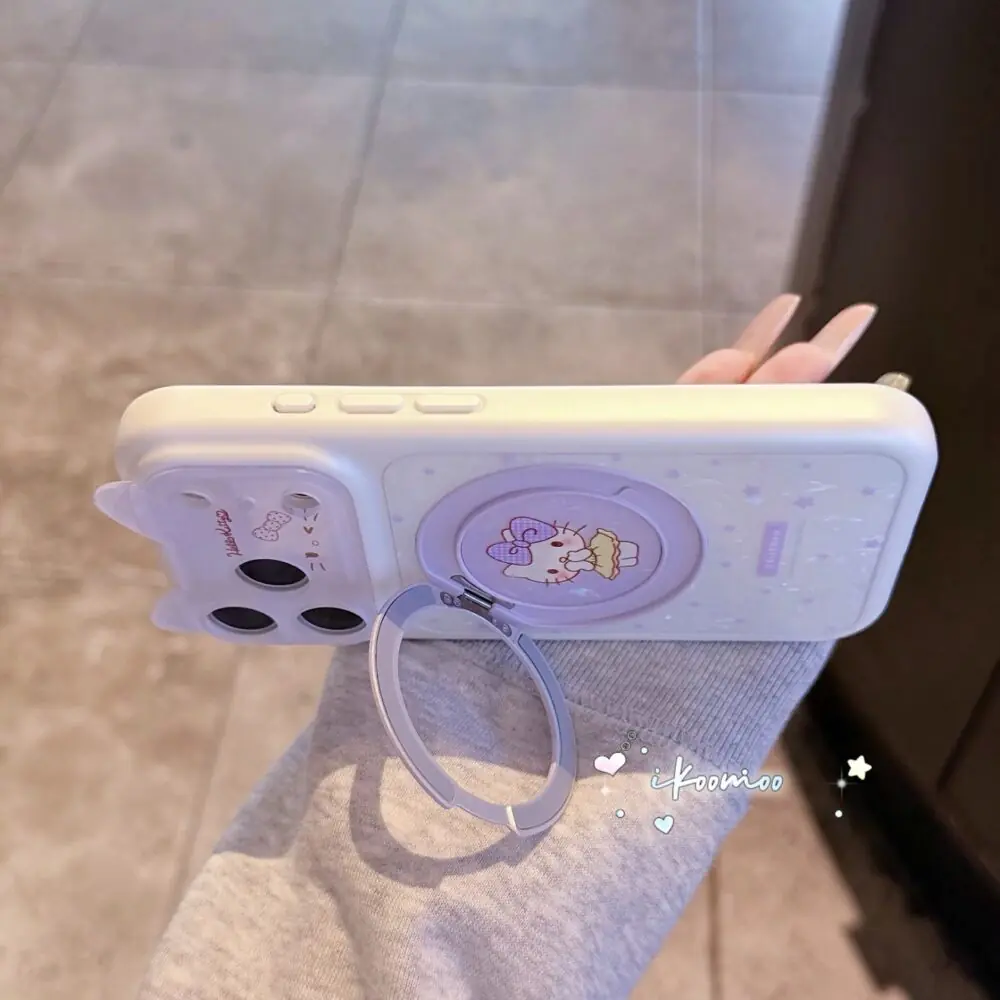 Fairy Lavender Kitty Shell Glitter MagSafe Case with Holder