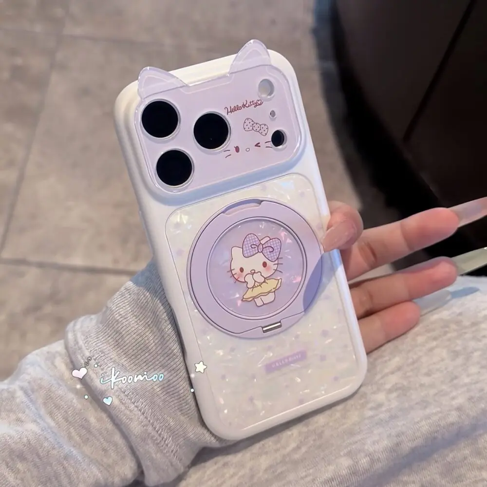Fairy Lavender Kitty Shell Glitter MagSafe Case with Holder