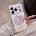 Fairy Lavender Kitty Shell Glitter MagSafe Case with Holder