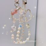 Bling Bling Kitty Pearl Crystals Phone Charm