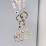 Bling Bling Kitty Pearl Crystals Phone Charm