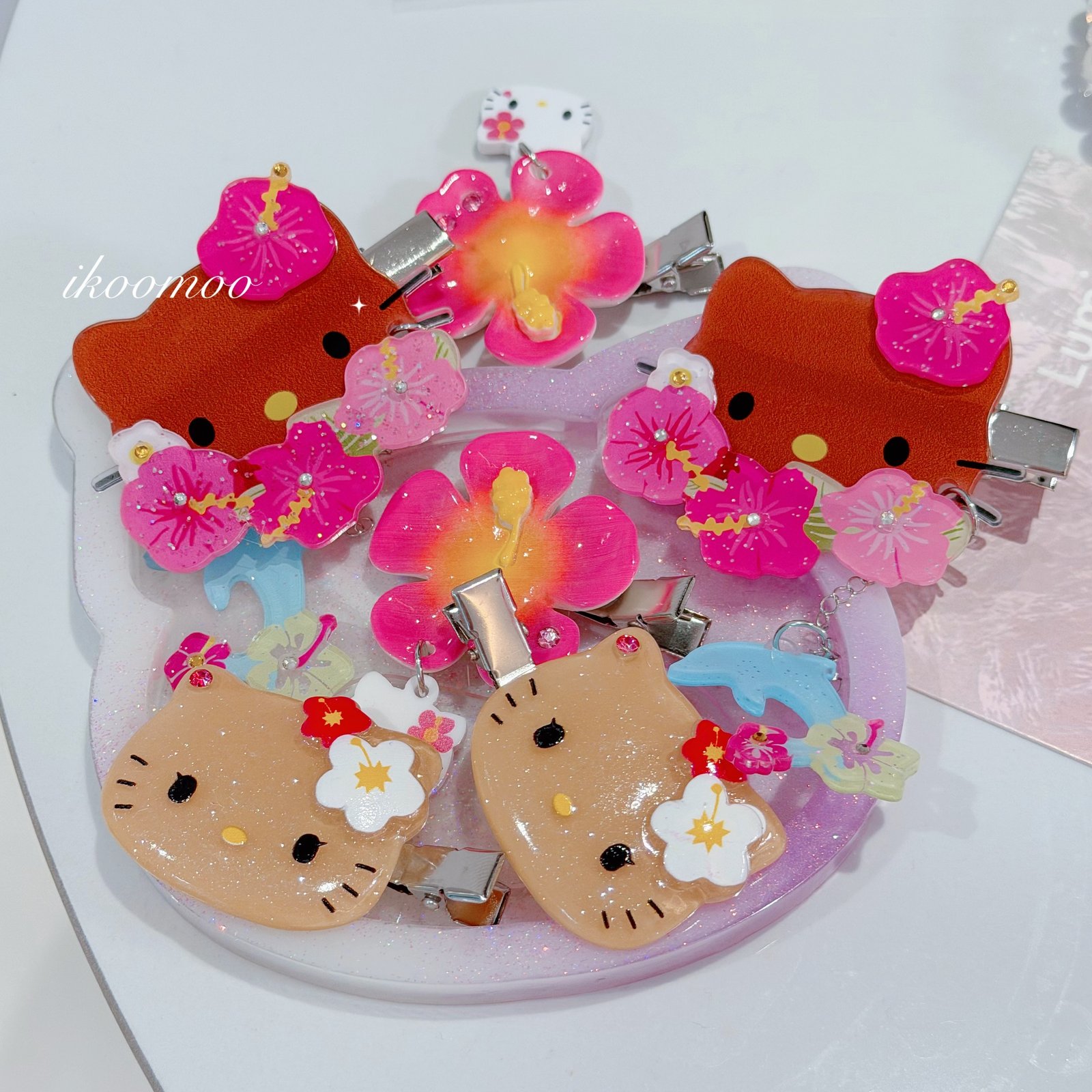 Hello Kitty　キラキラウイング クリップ 2004年 レア 希少 Hawaiian Kitty Bling Bling Hairclips – ikoomoo