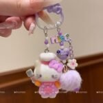 Colorful Fluffy Kitty Chef Cute Keychain Phone Charm