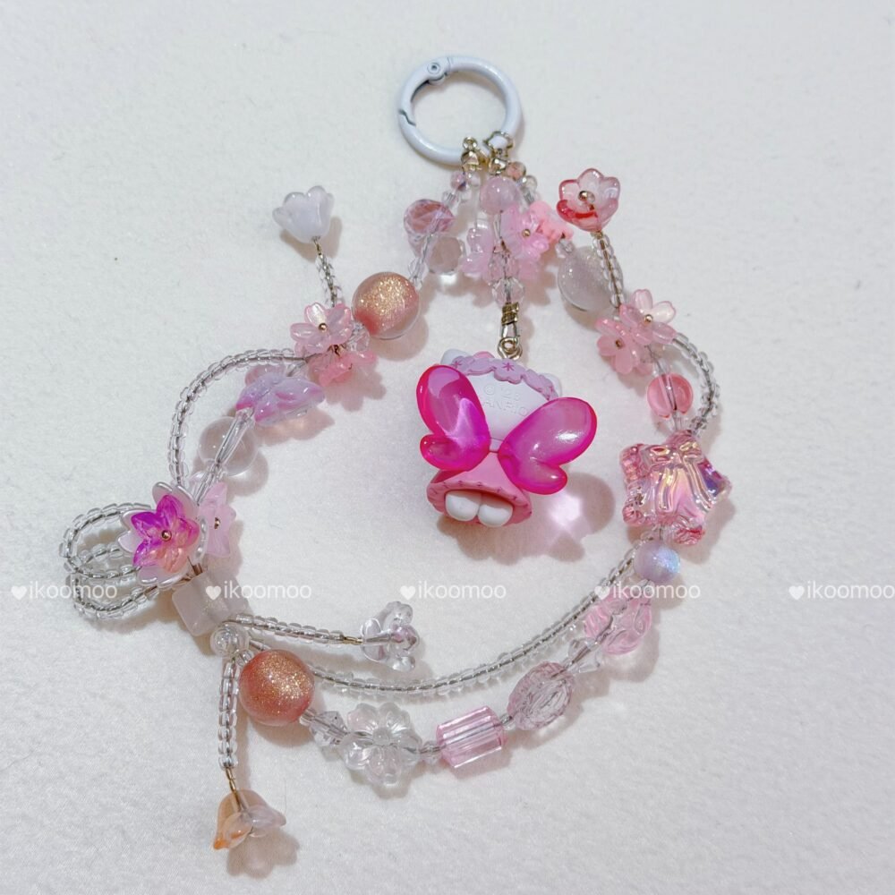 Fairy Kitty Flower Crystals Phone Charm