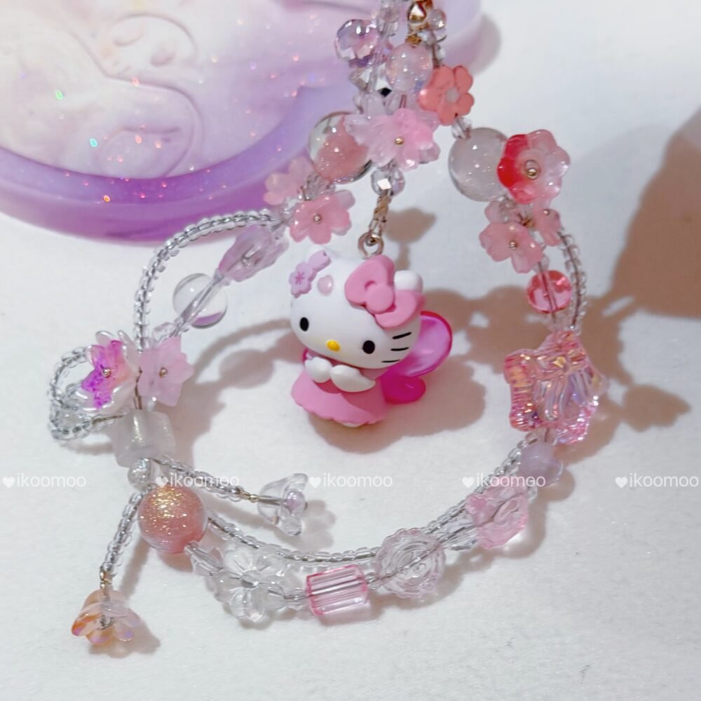 Fairy Kitty Flower Crystals Phone Charm