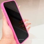Kitty Pink Leather Phone Case with Glitter Camera Cover