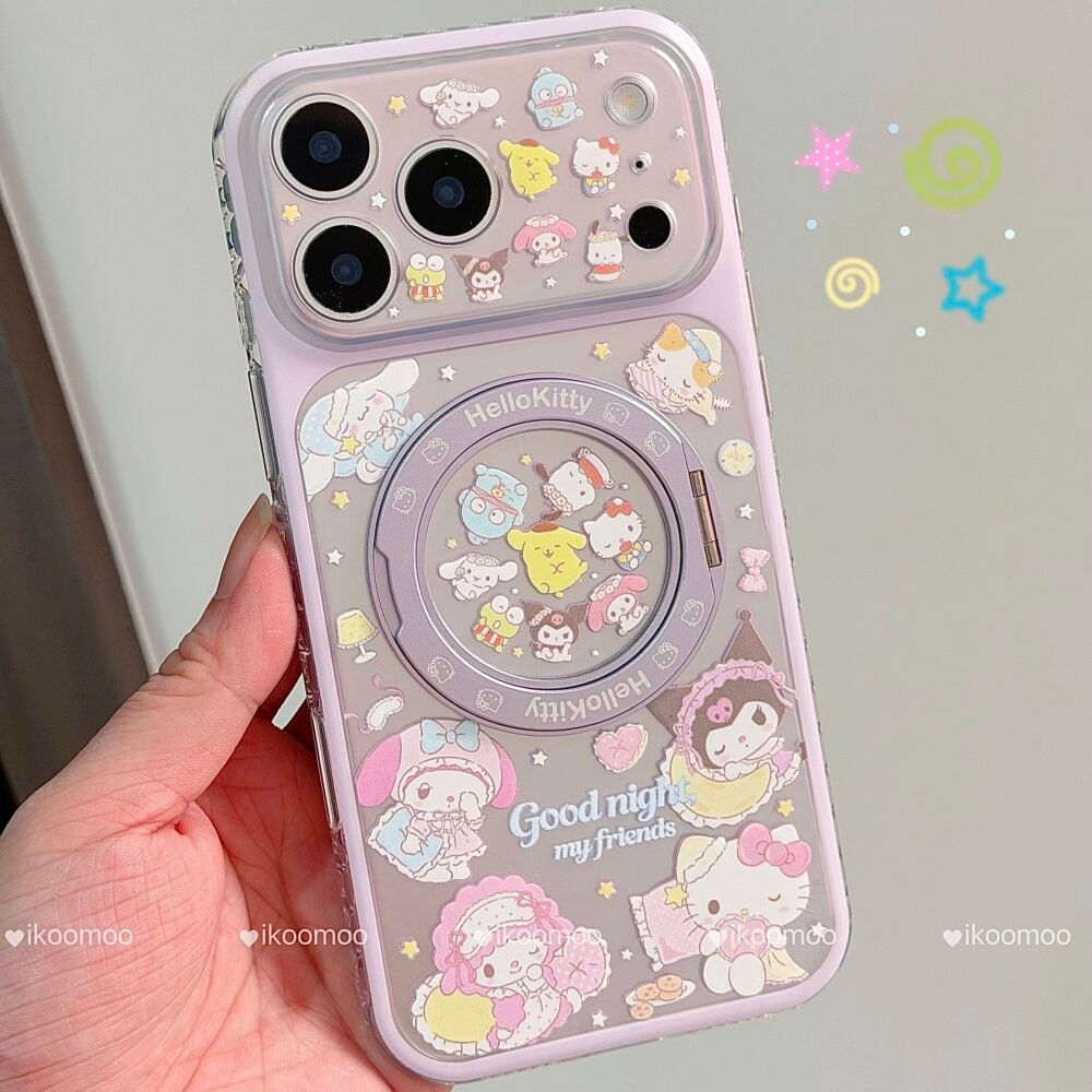 Pastel Purple Silver Lazer MagSafe Phone Case with Holder