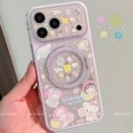 Pastel Purple Silver Lazer MagSafe Phone Case with Holder