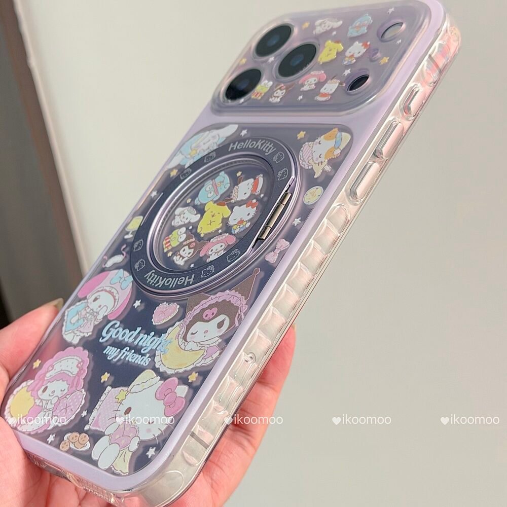 Pastel Purple Silver Lazer MagSafe Phone Case with Holder