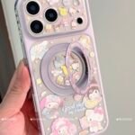 Pastel Purple Silver Lazer MagSafe Phone Case with Holder