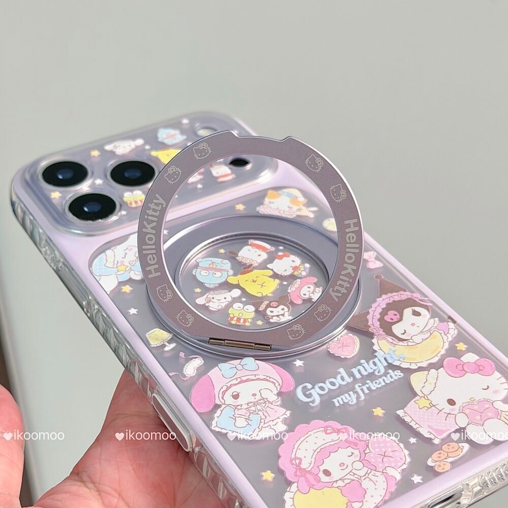 Pastel Purple Silver Lazer MagSafe Phone Case with Holder