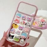 Cute Family Jelly Clear Resin Glitter Phone Case
