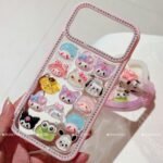 Cute Family Jelly Clear Resin Glitter Phone Case
