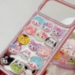 Cute Family Jelly Clear Resin Glitter Phone Case