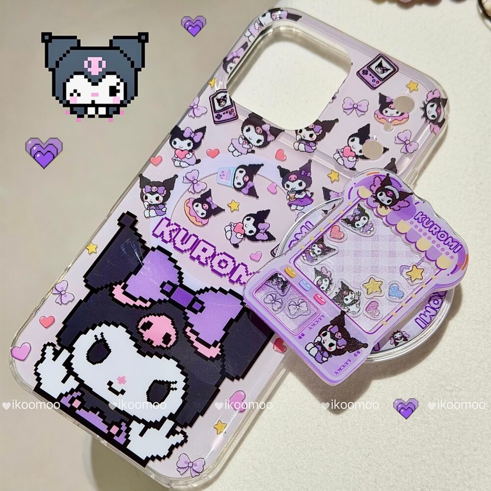 Kuromi Pixel Art Claw Machine MagSafe Case Set