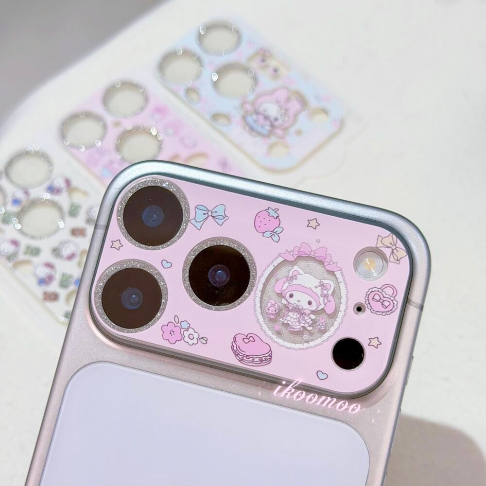 Glossy Ceremic Texture Glitter Camera Cover
