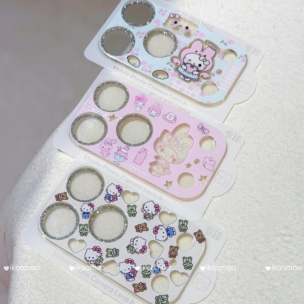 Glossy Ceremic Texture Glitter Camera Cover