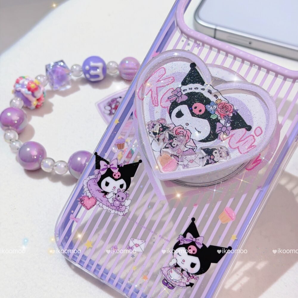 Kuromi ‘Rose Love’ Glitter Purple MagSafe Case Set