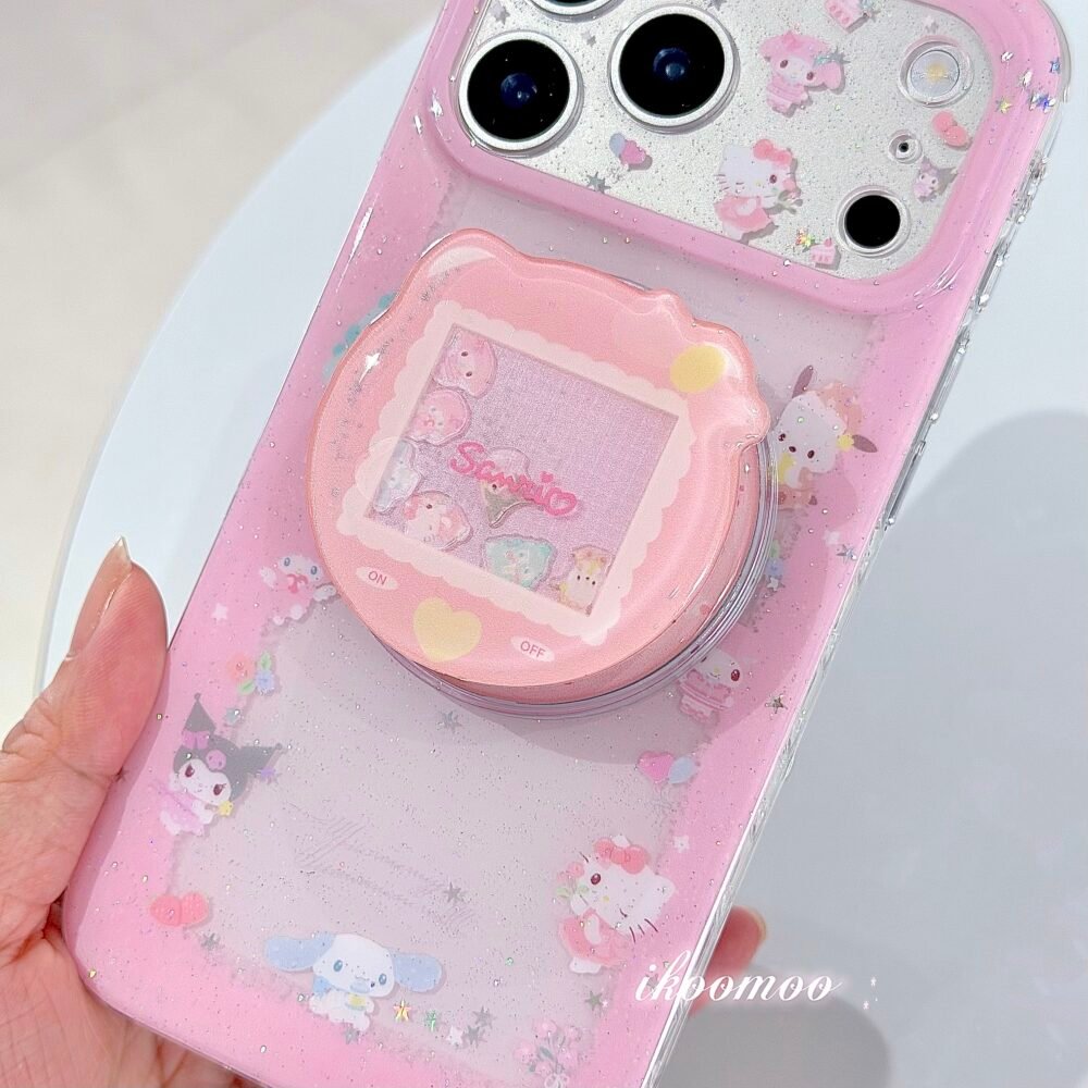 Kawaii Girl Dreamy Pink Glitter MagSafe Case Set