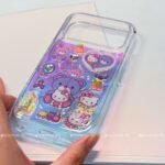 Custom Kitty Childhood Laser Glitter Resin Phone Case