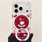 Cherry Kitty Burgundy Red MagSafe Case with Holder