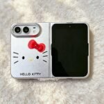 Big Face Kitty in Silver iPhone Duo Case with Bow