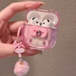 Mymelody Jelly Pink AirPods Case with Charm