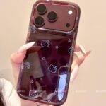 Cute Kitty Cherry Red Heart Leopard Print Clear Phone Case