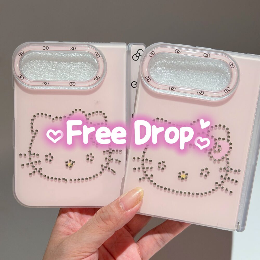 [Free Drop]Kitty Pastel Pink Sparle iPhone Duo Case