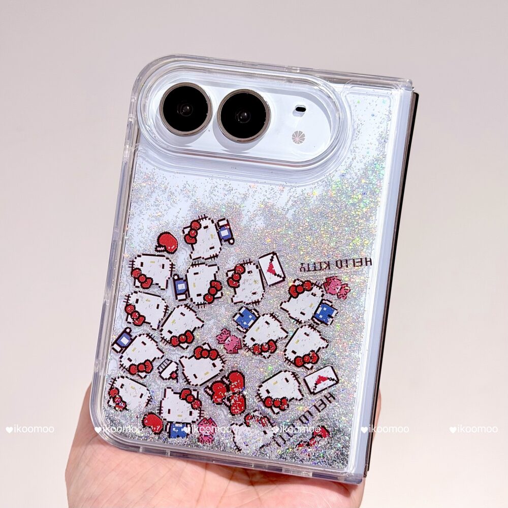 Pixel Kitty Apple Liquid Glitter iPhone Duo Case