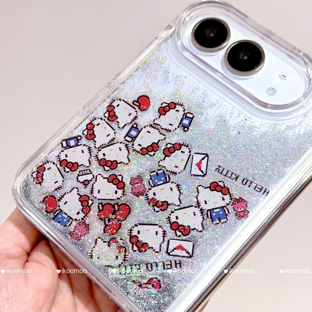 Pixel Kitty Apple Liquid Glitter iPhone Duo Case