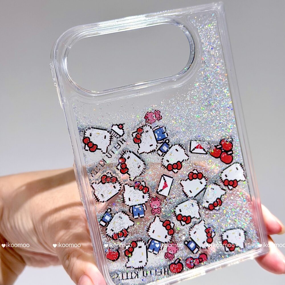 Pixel Kitty Apple Liquid Glitter iPhone Duo Case
