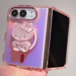 Pink Flaming Sky MagSafe iPhone Duo Case & Crystal Pink Kitty Phone Grip