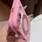 Aurora Crystals Rose Pink MagSafe iPhone Duo Case with Holder