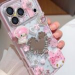 Melody Coquette Pink Lava Heart Mirror Decor Phone Case